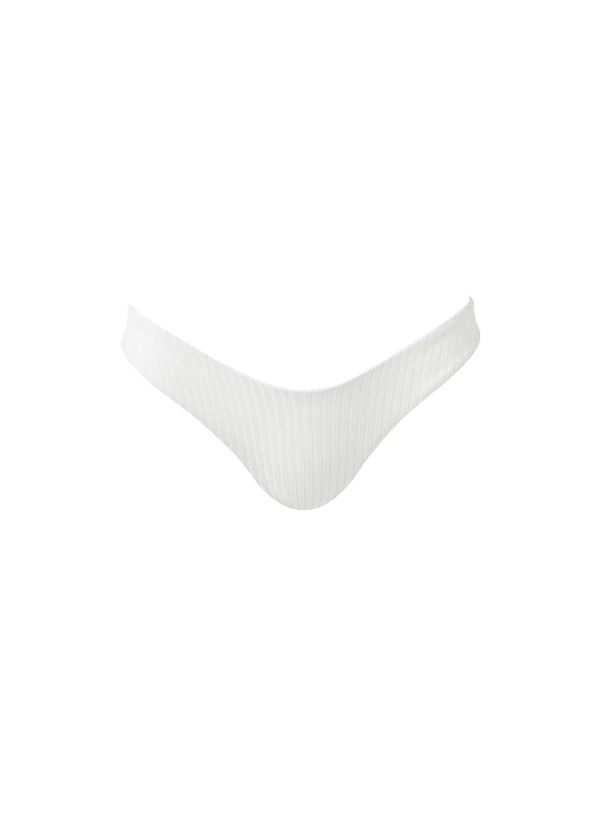 Montreal White Ribbed Bikini Bottom Online-Verkauf
