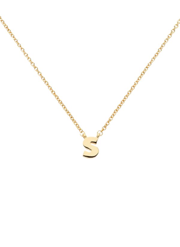 Letter  S  Gold Pendant Necklace Schn?ppchen